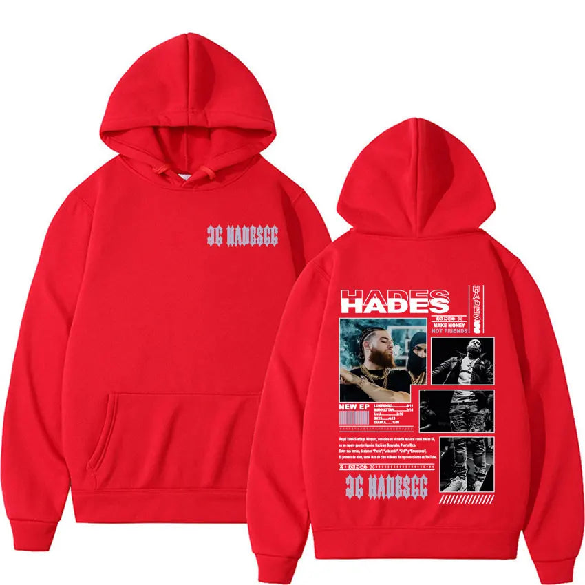 Autumn/winter Rapper Hades 66 Makes Money Not Friends Album Cover Pullover Hoodie Male Hip Hop Street Cotton Hoodie Sweatshirt.