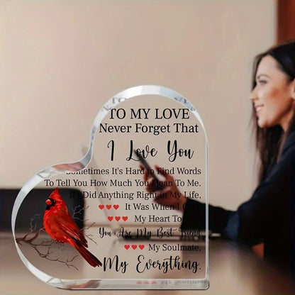 1pc, Romantic Gift, To My Love Acrylic Gift For Her Romantic Boyfriend Gifts Girlfriend Love Cute Gifts Ideas Anniversary Valent