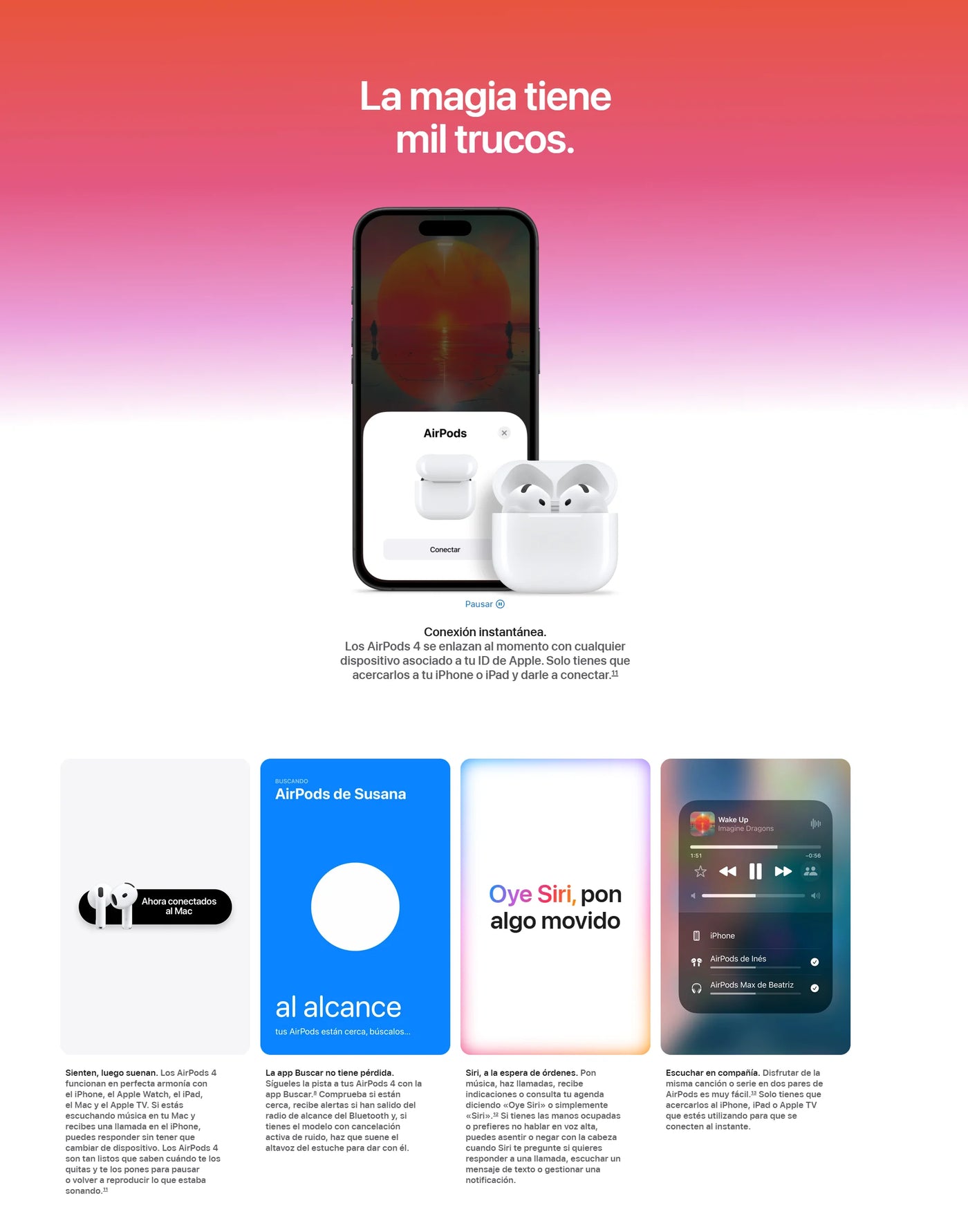 For Apple AirPods 4 (supports active noise cancellation) equipped with MagSafe charging case (USB-C), fourth generation Bluetooh