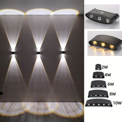 LED Wall Light Outdoor Indoor 2W 4W 6W 8W 10W AC85-265V Up Down White Black Modern Light For Home Garden Bedroom Corridor