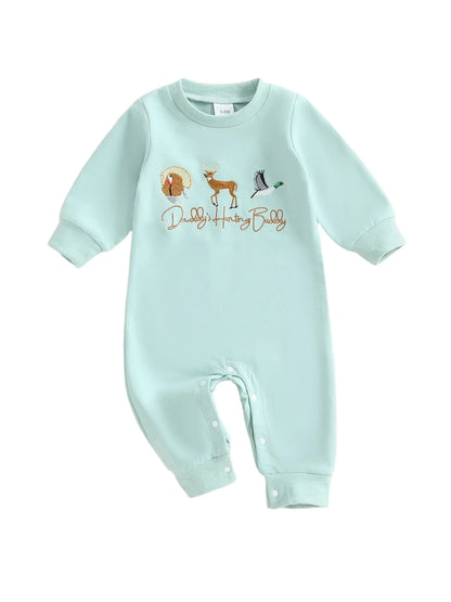 Adorable Toddler Dinosaur Print Hooded Romper Cozy Long Sleeve Jumpsuit for Baby Boys Cute Fall Outfit