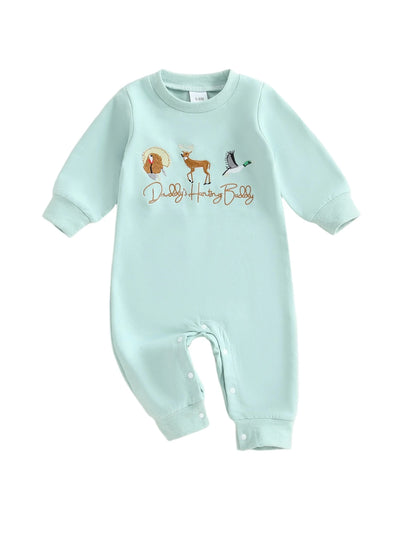 Adorable Toddler Dinosaur Print Hooded Romper Cozy Long Sleeve Jumpsuit for Baby Boys Cute Fall Outfit