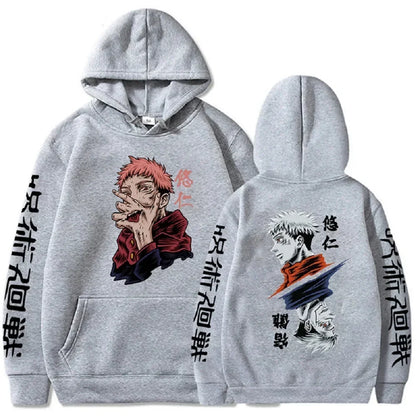 Japanese Anime Print Sweatshirts Jujutsu Kaisen Hoodie Harajuku Autumn Winter Streetwear Clothe Yuji Itadori Plus Size Hoodie