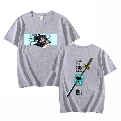 New Anime Tokitou Muichirou Print T Shirt Women Men Short Sleeve Tops Tees Summer Fashion Loose Casual T-shirt