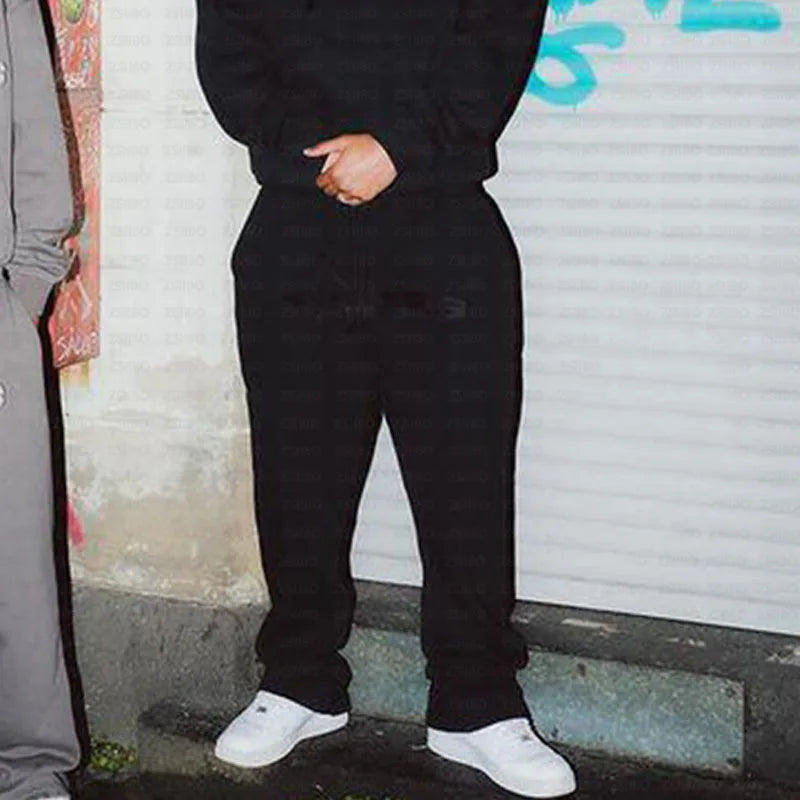 NOFS Letter Embroidery Fashion Brand Loose Oversized Hoodie Y2K Hip-Hop Streetwear women Pullovers Casual Top Pants Sportswear