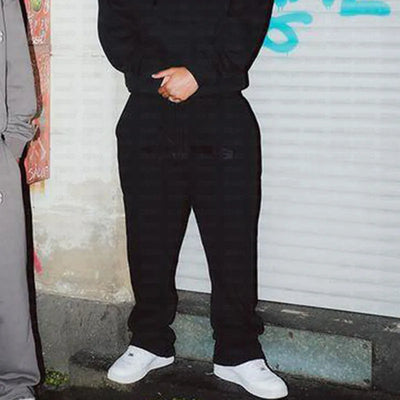 NOFS Letter Embroidery Fashion Brand Loose Oversized Hoodie Y2K Hip-Hop Streetwear women Pullovers Casual Top Pants Sportswear