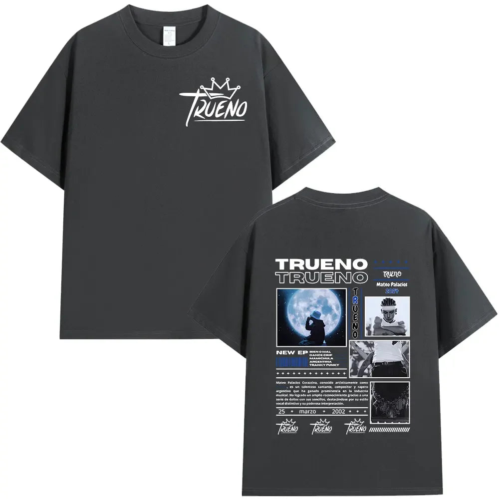 Rapper Trueno Album Tour Merch T-shirt Men Women Clothes Fashion Short Sleeve Tee Shirt Streetwear Cotton Loose T-shirts Unisex