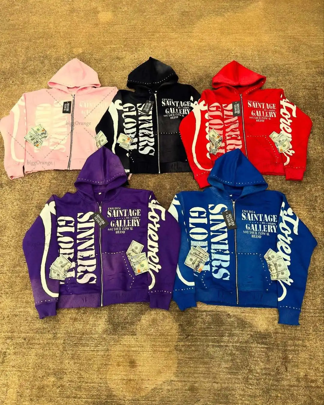 Casual Fashion Harajuku Letter Print Oversized Zipper Hoodie Men Y2K 2025 New American Hip-hop Rock Retro Loose Sweatshirt Women