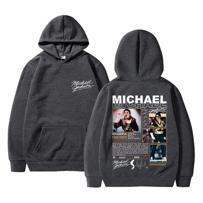Classic Vintage Michael Jackson King of Pop Hoodie Men Fashion Retro Gothic Rock Sweatshirt Punk Oversized Pullover Streetwear