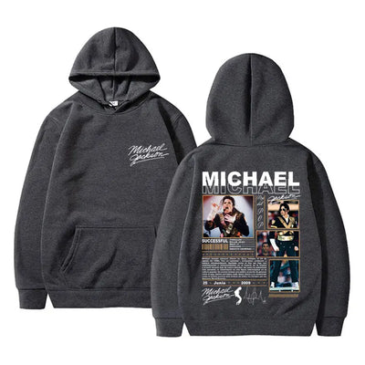 Classic Vintage Michael Jackson King of Pop Hoodie Men Fashion Retro Gothic Rock Sweatshirt Punk Oversized Pullover Streetwear