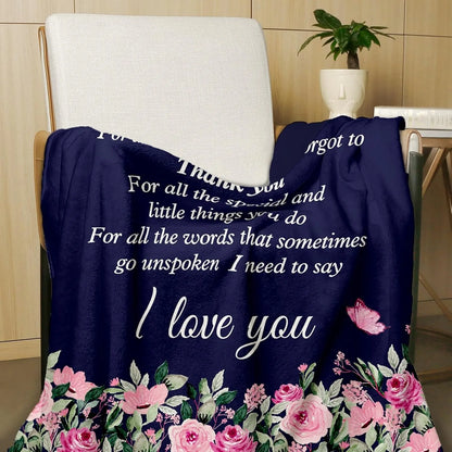 1PC Gift To Mom Thin Blanket for Anniversary Birthday Mothers Day Fathers day for Mom Dad Wife Sister Grandma Abuela Soft Throw