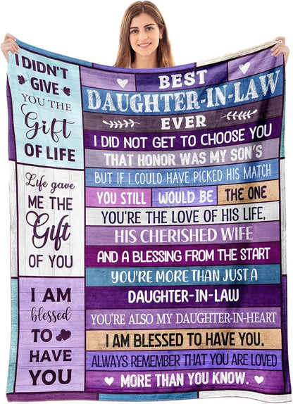 1PC Gift To Mom Thin Blanket for Anniversary Birthday Mothers Day Fathers day for Mom Dad Wife Sister Grandma Abuela Soft Throw