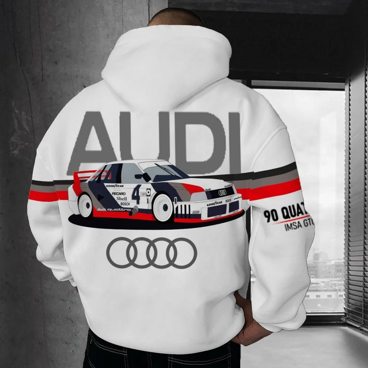 2025 Audi's Latest Autumn and Winter Racing Adult Hoodie Printed Fashionable and Comfortable Shopping Casual Sports Hoodie MOTO