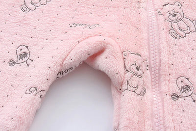 OLEKID 2025 Autumn Winter Newborn Baby overalls Plus Velvet Hooded Kids Baby Girl Rompers 0-1 Years Toddler Boy Jumpsuit Outfits