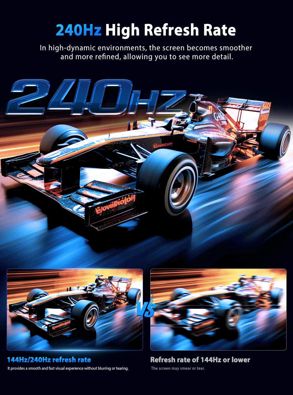 UPERFECT 16" 2K 240Hz Portable Monitor 100%DCI-P3 16:10 HDR FreeSync IPS Eye Care External Gaming Display For PC XBox PS5 Switch