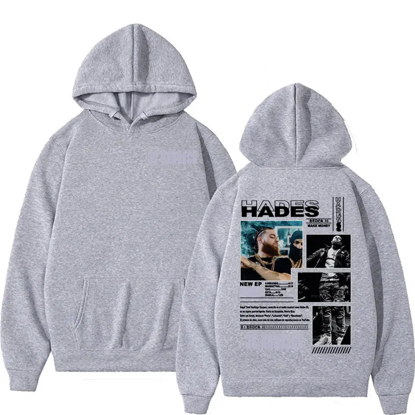 Autumn/winter Rapper Hades 66 Makes Money Not Friends Album Cover Pullover Hoodie Male Hip Hop Street Cotton Hoodie Sweatshirt.