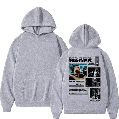 Autumn/winter Rapper Hades 66 Makes Money Not Friends Album Cover Pullover Hoodie Male Hip Hop Street Cotton Hoodie Sweatshirt.