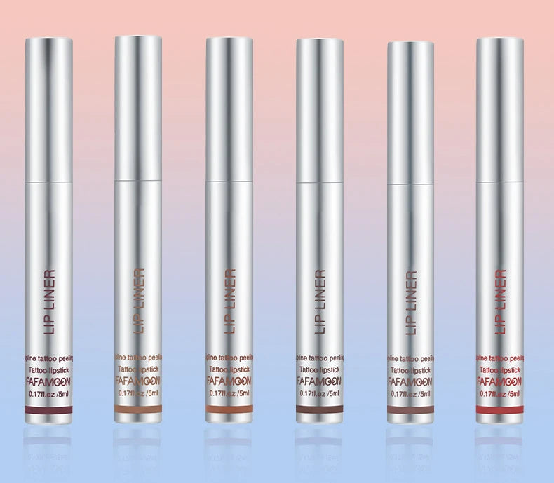 6 Color Waterproof Lip Liner Peel Off Tattoo Lip Gloss Lasting Matte Lip Tint Black Brown Contour Tear-off Makeup Stain Cosmetic
