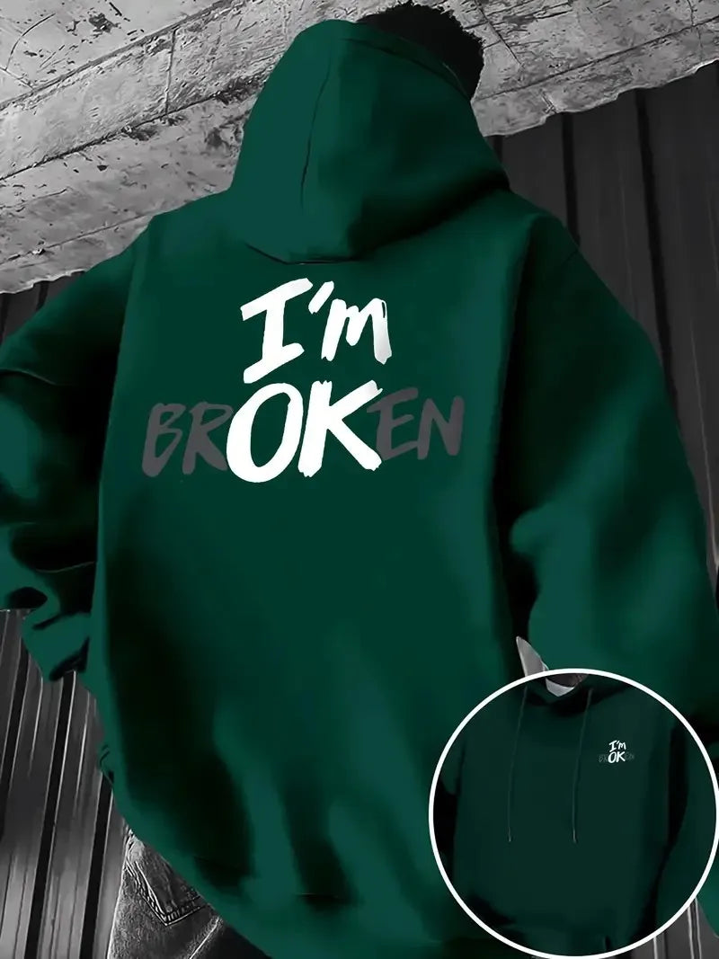 The new men's hoodie for Spring and Autumn 2025 features a casual fashionable and comfortable 3D letter pattern print