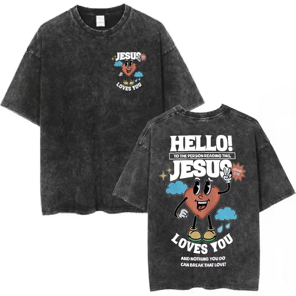 Salvation Jesus Paid It All Vintage Washed T Shirts Christian Bible Verse T-shirts Men Women Fashion Oversized Cotton Tshirts