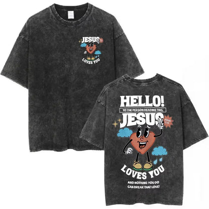 Salvation Jesus Paid It All Vintage Washed T Shirts Christian Bible Verse T-shirts Men Women Fashion Oversized Cotton Tshirts