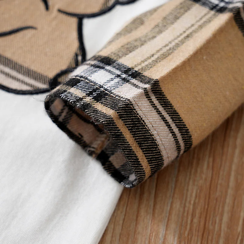 Newborn Clothes Gentleman Bear Embroidered Cotton Comfortable 0-18 Boys And Girls Spring And Autumn Long Sleeved Baby Jumpsuit