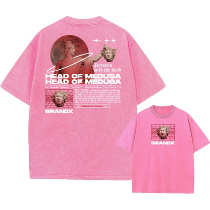 Y2k Acid Washed T Shirt Women Vintage Cotton T-shirts Harajuku Gothic Streetwear Soft Tees Girl Loose Fashion Print Tops Unisex