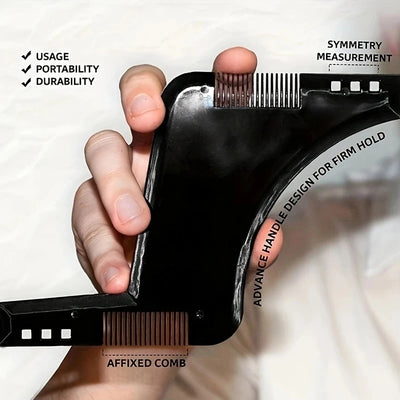 Men Black Plastic Moustache Moulding Comb Straighten Comb Cutter Beard Style Accessories  Anti Detangler Moulding Trimmer Ruler