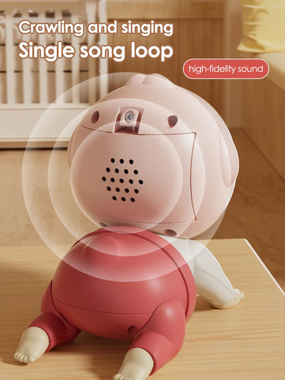 1 crawling doll baby toy with music, aged 0-1, learning crawling guidance and head up training
