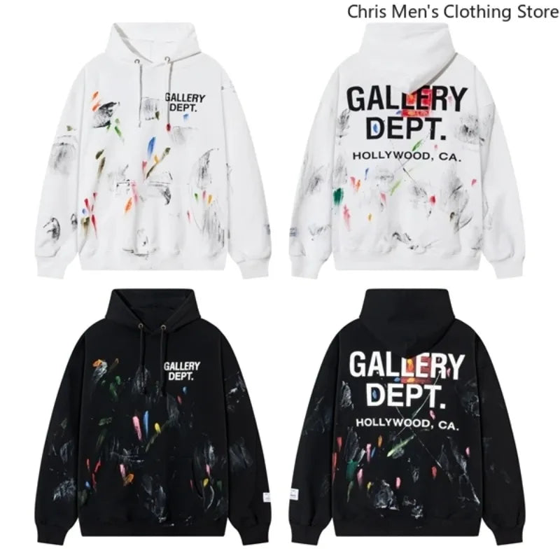 Autumn Trendy Men's Long Sleeve Thermal Hoodie Streetwear New High Street Loose Fleece Hoodie Letter Print Casual Sweatshirt