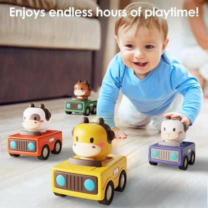 Children's Animal Toy Car Push-Along Vehicle Fun And Interactive Playtime Essential for Kids Intellectual Development Gift