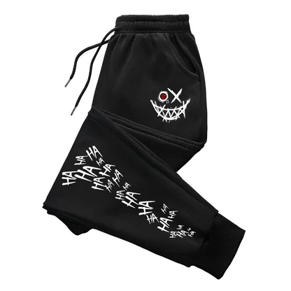 Fashion Versatile Casual Cotton Men Trousers Comfortable Sports Street Sweatpants Unisex Autumn and Winter Smiley Face Printing