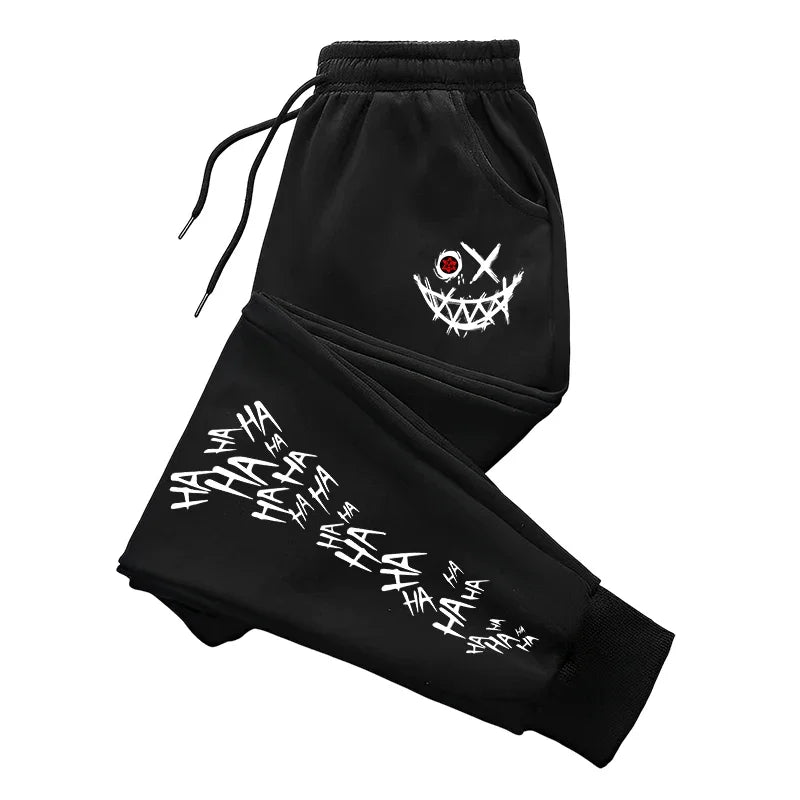 Fashion Versatile Casual Cotton Men Trousers Comfortable Sports Street Sweatpants Unisex Autumn and Winter Smiley Face Printing