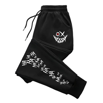 Fashion Versatile Casual Cotton Men Trousers Comfortable Sports Street Sweatpants Unisex Autumn and Winter Smiley Face Printing
