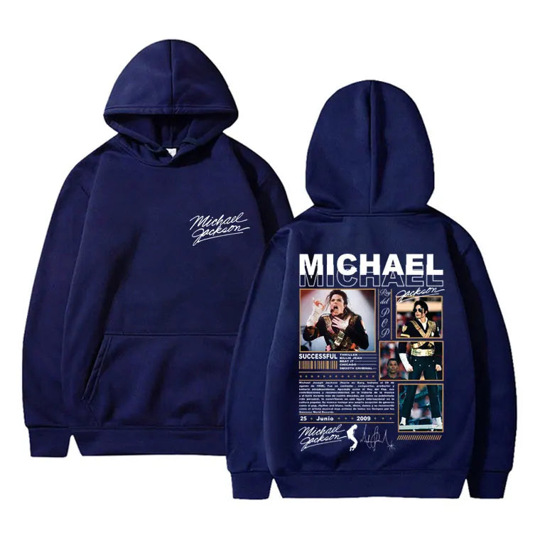 Classic Vintage Michael Jackson King of Pop Hoodie Men Fashion Retro Gothic Rock Sweatshirt Punk Oversized Pullover Streetwear