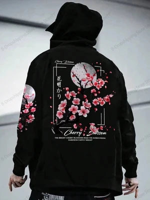 Japanese Style Dragon 3d Print Hoodie Men Women Fashion Full Sleeve Oversized Hoodies Sweatshirt Men Clothes Floral Tracksuit