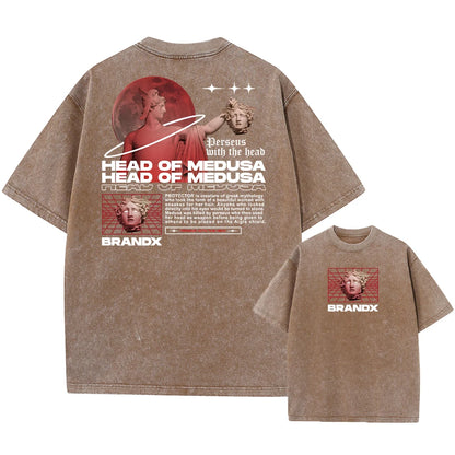 Y2k Acid Washed T Shirt Women Vintage Cotton T-shirts Harajuku Gothic Streetwear Soft Tees Girl Loose Fashion Print Tops Unisex