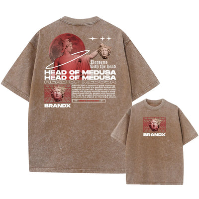 Y2k Acid Washed T Shirt Women Vintage Cotton T-shirts Harajuku Gothic Streetwear Soft Tees Girl Loose Fashion Print Tops Unisex