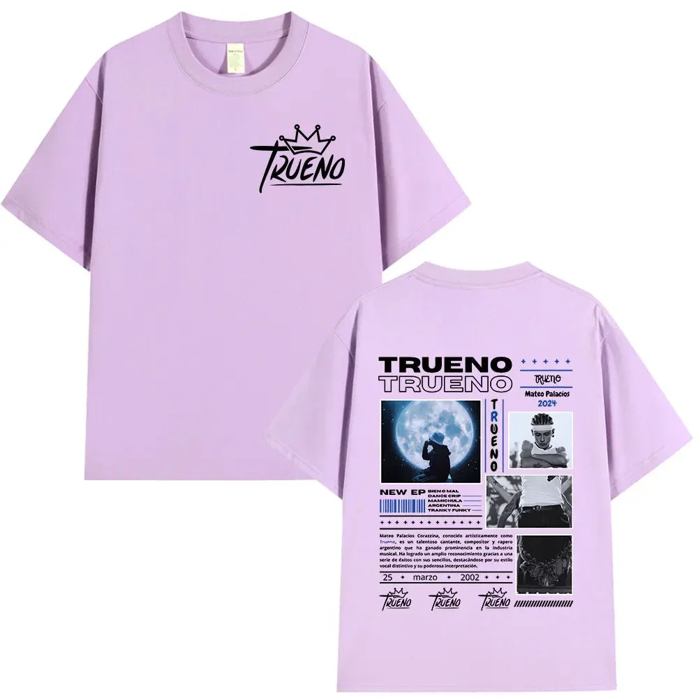 Rapper Trueno Album Tour Merch T-shirt Men Women Clothes Fashion Short Sleeve Tee Shirt Streetwear Cotton Loose T-shirts Unisex