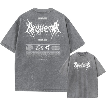 Y2k Acid Washed T Shirt Women Vintage Cotton T-shirts Harajuku Gothic Streetwear Soft Tees Girl Loose Fashion Print Tops Unisex