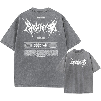 Y2k Acid Washed T Shirt Women Vintage Cotton T-shirts Harajuku Gothic Streetwear Soft Tees Girl Loose Fashion Print Tops Unisex