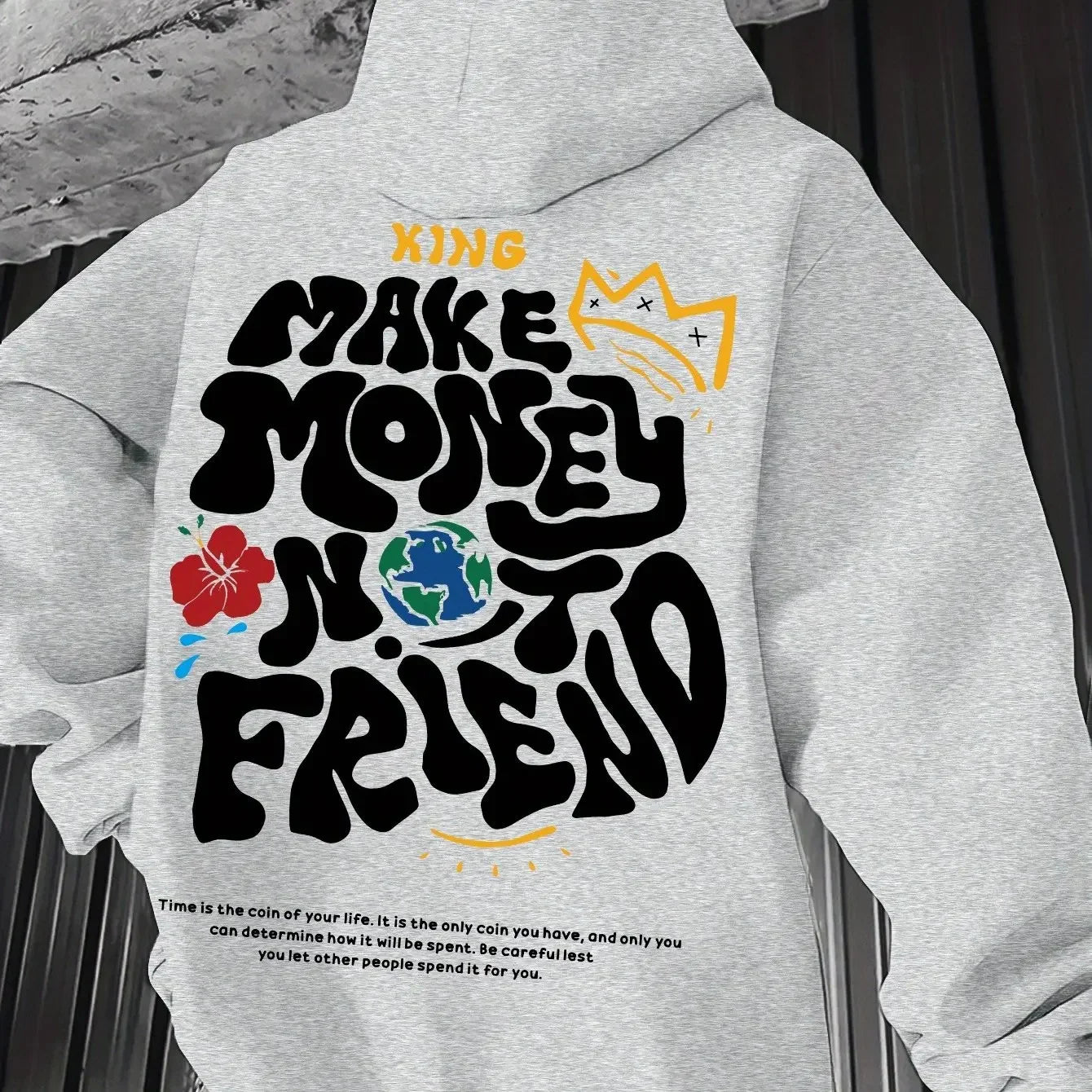 2025  Men's Casual Hoodie, Spring/Autumn Fashion, Geometric Pattern, Knit Fabric, Regular Fit, Polyester, Stretchy, Crew Neck