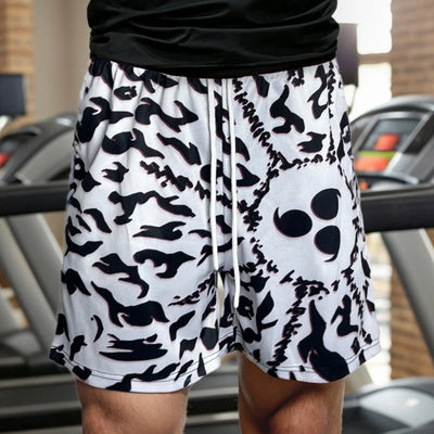 Anime Running Shorts Men Gym Sports Shorts Quick Dry Workout Training Gym Fitness Jogging Short Pants Summer Men Shorts