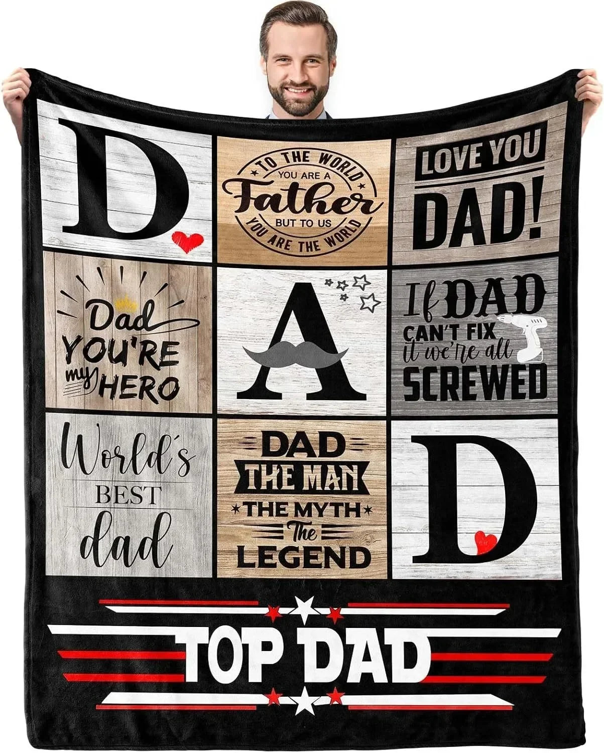 1PC Gift To Dad Thin Blanket for Father's day Anniversary Birthday Mother's Day for Mom Wife Sister Grandma Abuela Soft Throw
