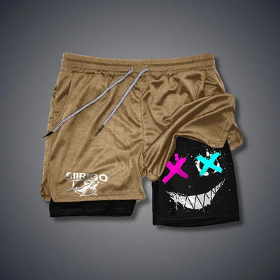 Men's breathable double layered shorts quick drying sports shorts for training running straight legs summer trends and novelty