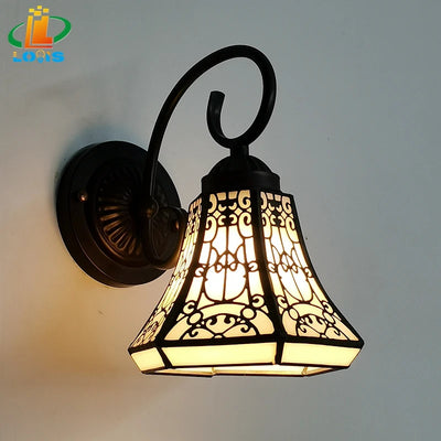 Scandinavian White Glass Heat Bending Wall Lamp Tiffany Style Designer Old Mirror Front Balcony Light Fixture Antique E27 LED