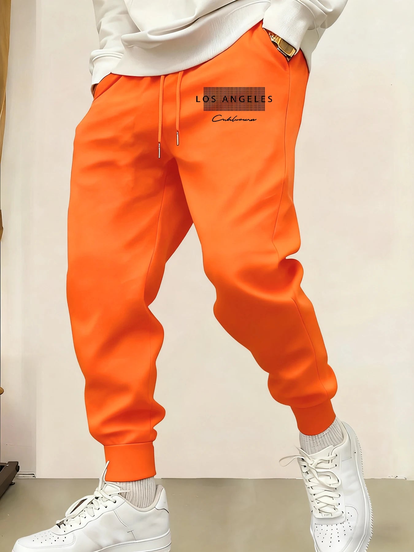 Los Angeles California Line Printed Men's Sweatpant Sports Pant Soft Warm Britches Autumn Street Long Pants Fashion Trousers