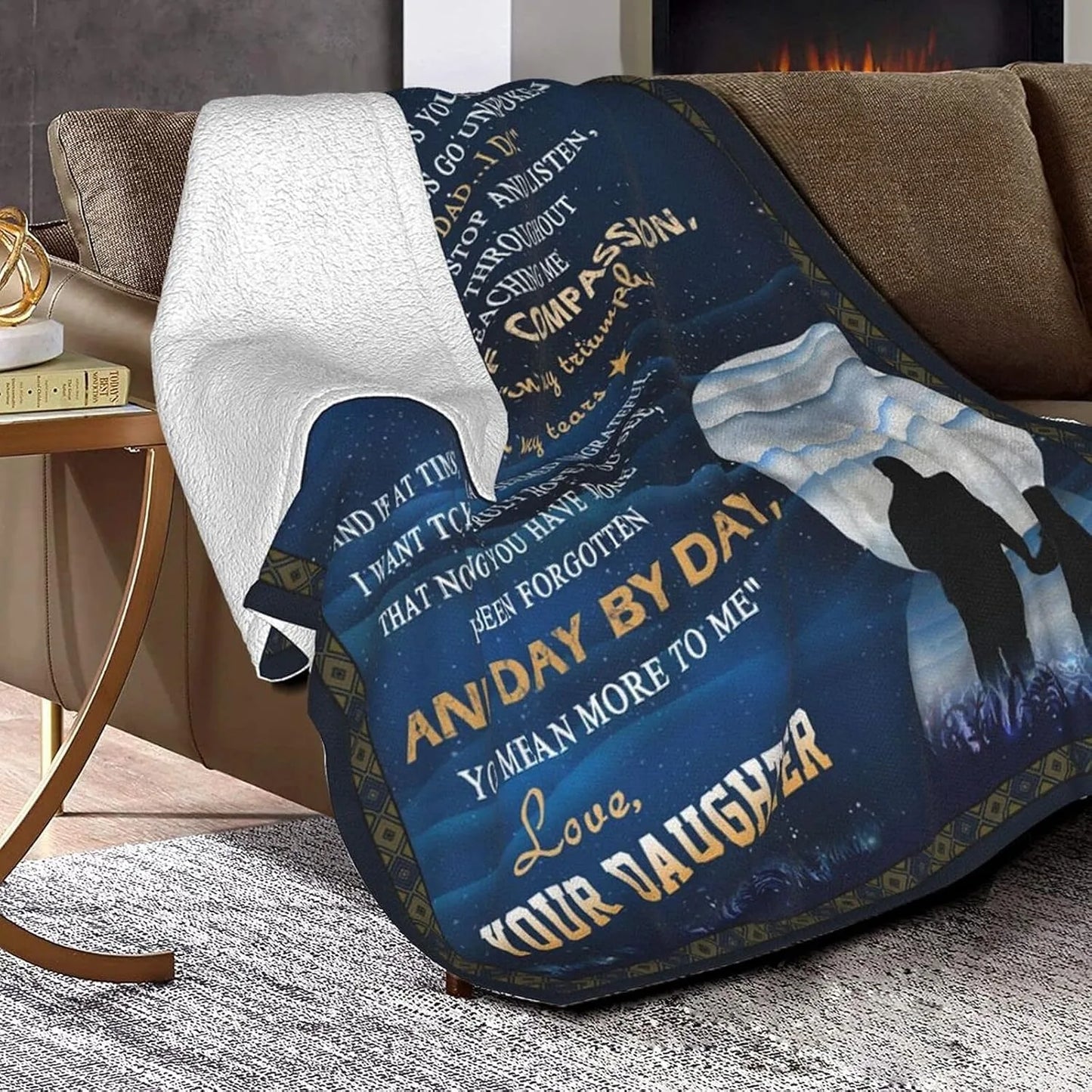 1PC Gift To Dad Thin Blanket for Father's day Anniversary Birthday Mother's Day for Mom Wife Sister Grandma Abuela Soft Throw