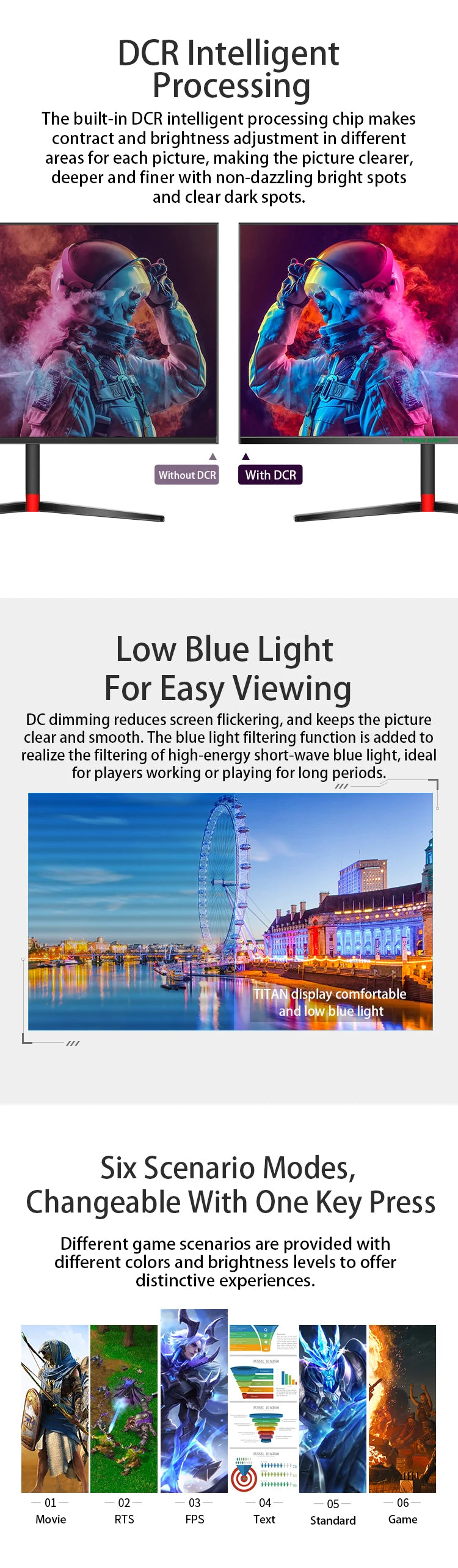 TITAN ARMY 27 inch FHD 240Hz FAST IPS  1ms response computer game monitor colorful backlight rotary lifting base