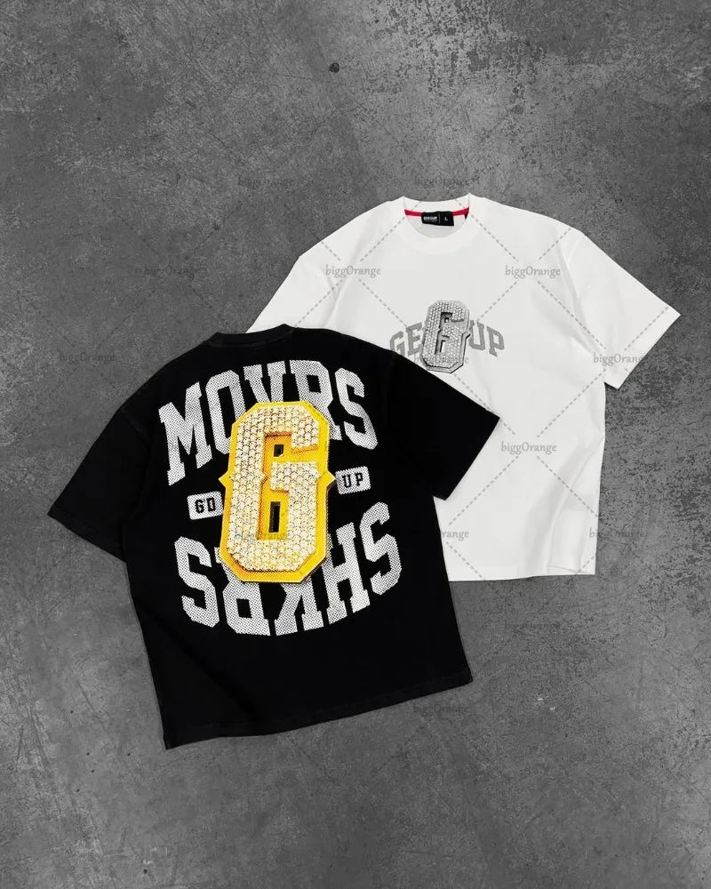 Street Hip-hop Retro Letters Fashion Oversized Short-sleeved Men 2025 American Harajuku Y2K Casual Loose Short-sleeved Women